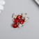 Decor for creativity metal, rhinestones "Rubin drop with a butterfly" gold 1.4x2.7 cm