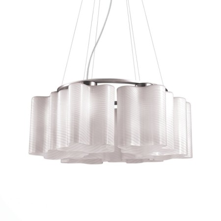 Suspended chandelier ST LUCE. SL117.503.06. ONDE. 6x60 watts, E27, 52x52x22 cm, silver color-1