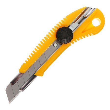 Chancellery knife 18 mm, plastic, with a roller lock, TOP-4
