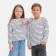 Longsliv children in strip KAFTAN, size 36 (134-140 cm), white/black color
