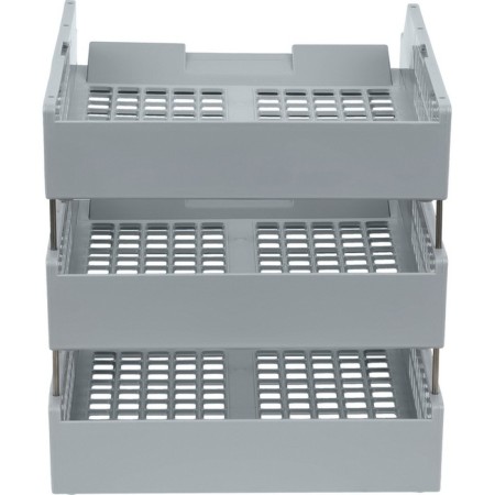 A set of horizontal paper trays, Strong 3 pieces, on metal rods, gray-6