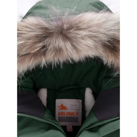 Winter park for a girl, height 146 cm, dark green color-4