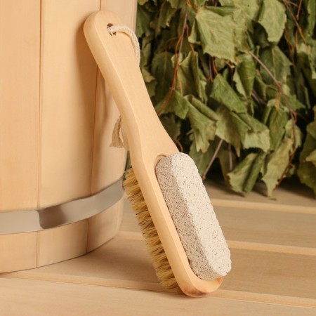 Wooden brush, bilateral with pumice-1
