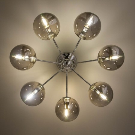 Ceiling chandelier CITILUX “Tommy” CL102170, 66.5x66.5x26 cm, 7x40W, E14, gray color gray-3