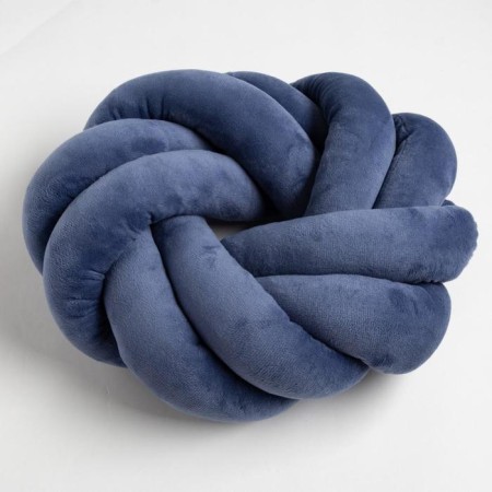 Estel pillow, d = 33cm, blue color, velor-3