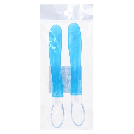 Set of children's silicone spoons, blue color-2