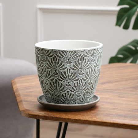 Flower Pot "Fan" turquoise bud No. 3 2.15 liters