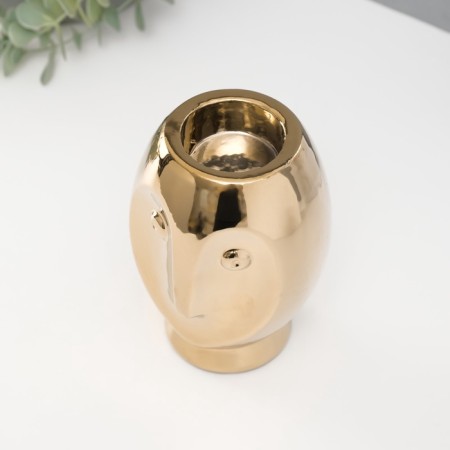 Ceramic Cumber for 1 candle "owl siphu" d = 3.5 gold 9x8.5x12.5 cm-5