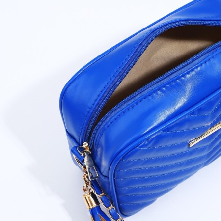 Bag Cross-Bodi with a zipper, blue color-5