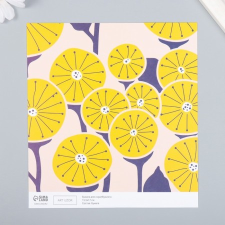 Scrapbooking "Yellow Flowers" density 180 g 15.5x17 cm-1
