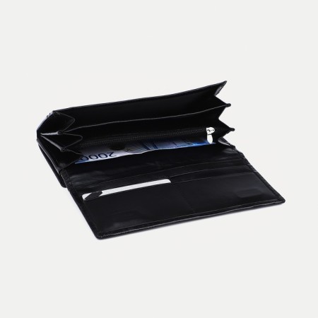 Women's wallet on magnets, black color-3