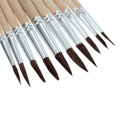 Set of protein brushes, calligrata, round, 10 pieces (No. 1,2,3,4,5,6,7,8,9,10) with handles, in blister-2