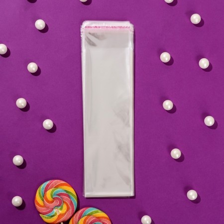 BOPP package with adhesive valve, transparent 6.5 x 20/4 cm, 25 mkm-7
