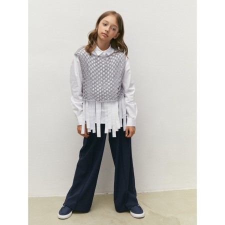 Knitted children's vests Amarobaby Mesh, height 128 cm, color gray color-8