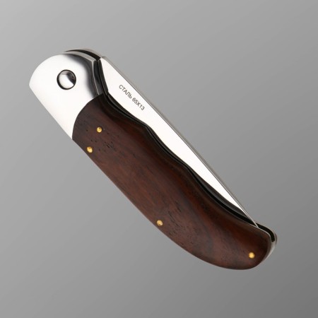 Folding "Biryuk" steel 65x13, handle - wood, 21 cm-3