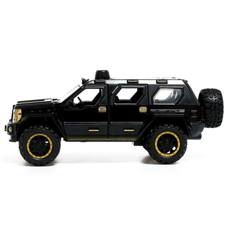 Metal jeep, 1:24, Doors, hood, trunk, inertia, black color open-1