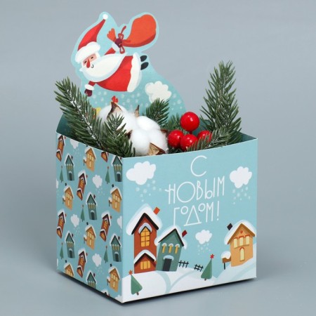 Box for mini-boots "Happy New Year", 12 x 17 x 10 cm, New Year-1
