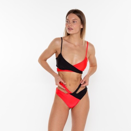 Separate swimsuit, black/pink color, size 48-1