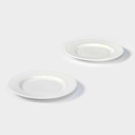 A set of porcelain plates Magistro Edne, 19 × 19 × 1.7 cm, white color-3