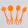 Autumn leaves skewers, set 50 pcs, color orange