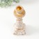 Polystone candlestick for 1 candle of amphitia sandy with a patina 7.8x7.8x23.5 cm