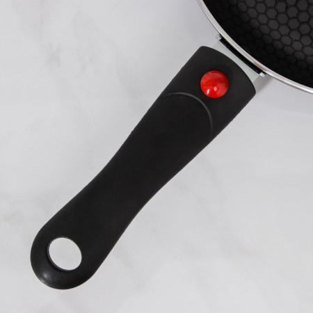 Forever pan, D = 20 cm, removable handle, glass cover, anti -stick coating, black color-3
