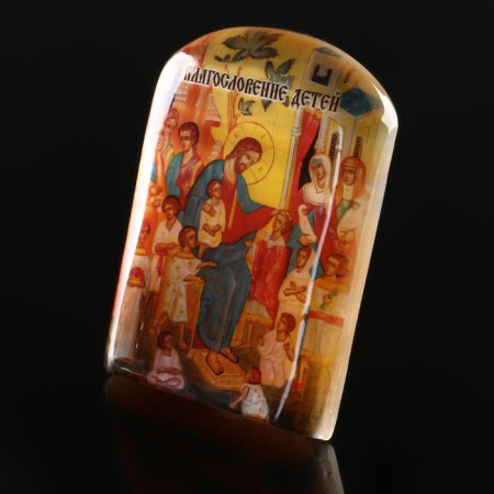 Icon with a stand "Blessing of children", selenite-1