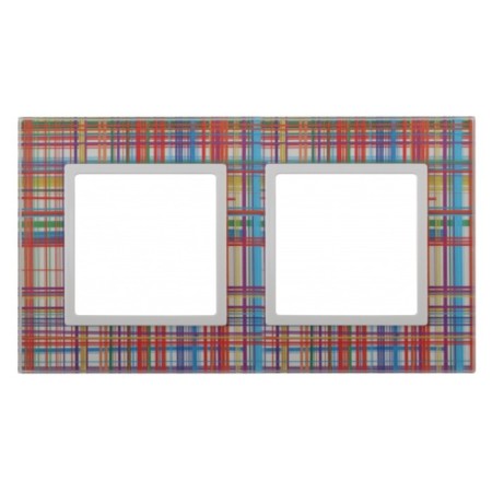 The frame for the circuit breaker for 2 posts, glass, era Elegance, transparent+white