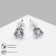 Earrings with rhinestones "Pusets" radiance, circle, d = 0.4, white color in silver