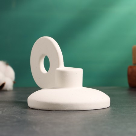 Leo candlestick white sand, 8x13x10cm-2
