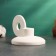 Leo candlestick white sand, 8x13x10cm