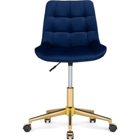 Computer chair Chester Metal/velor, gold/blue 49x60x84 cm-3