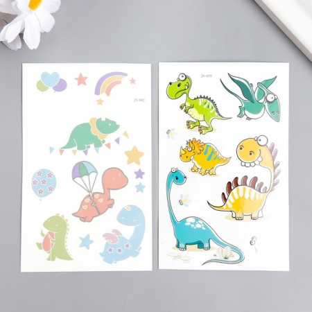 Tattoo on the body color phosphorus "dinosaurics" mix 12x7.5 cm-2