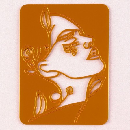 Decoration for the cake "Girl with flowers", color gold