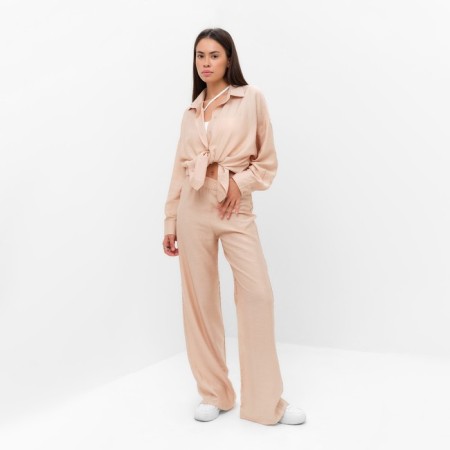 Women's suit (shirt and trousers) Mist Summer Time, R.46, beige-1
