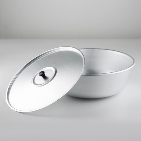Aluminum tasik bowl SCOVO, 7 L, D = 36 cm, with a lid-1