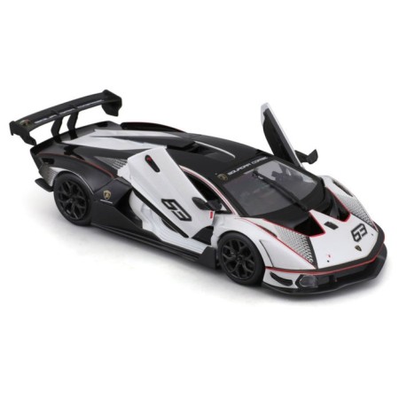 Racing machine BBURAGO LAMBORGHINI Essenza SCV12, DIE-CAST, 1:24, Black and white color-7