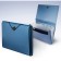 Folder-carte, A4, 6 departments, 800 μm, calligrata top "Mistral", elastic band, embossing, blue metallic