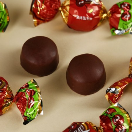 Chocolate sweets "love and goodness", with strawberry filling, 60 g.-1