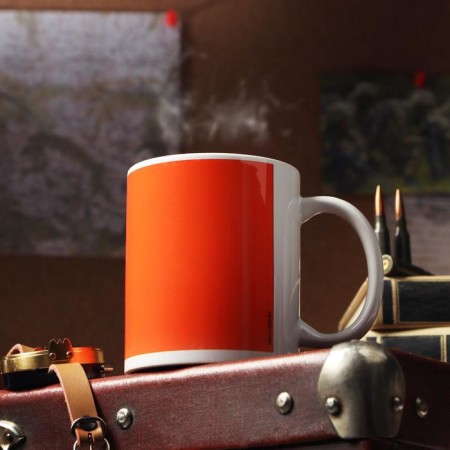 Mug "From February 23. Orange field ", with application-2