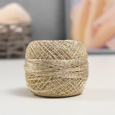 Yarn "Camelia" 70% polyester, 30% lurers 190m/20g (430 pearls-gold)