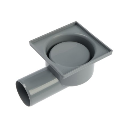 RTP ramp, horizontal, 100 x 100 mm, d = 50 mm, dry shutter, plastic grate, gray grate-2
