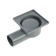 RTP ramp, horizontal, 100 x 100 mm, d = 50 mm, dry shutter, plastic grate, gray grate