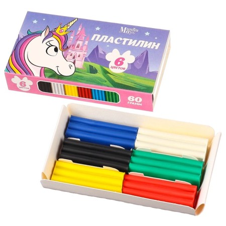 Plasticine 6 colors 60 g "Minni and unicorn"-1