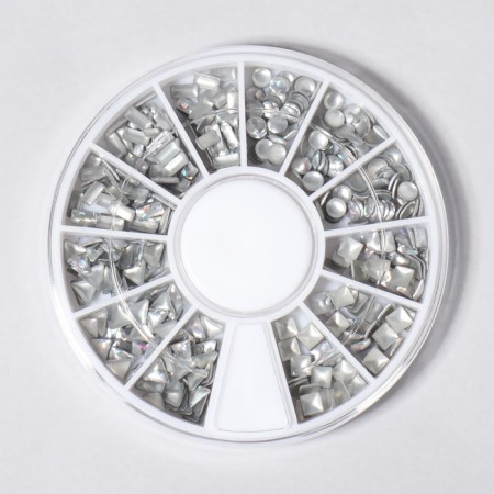 Decorative elements for decor, voluminous, holographic, 12 cells, silver color-3