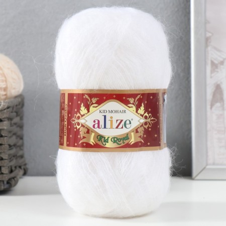 Yarn "Kid Royal 50" 62% moher, 38% polyamide 500m/50g (55 white)