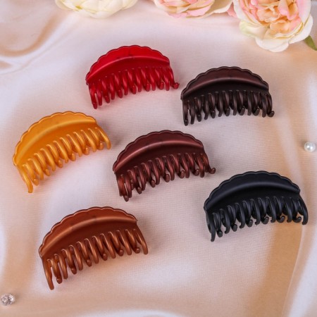 Hair crab "Double tooth" wave, 8 cm, mix-1