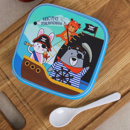 Lunch box with a spoon "Towards adventures", 400 ml-2