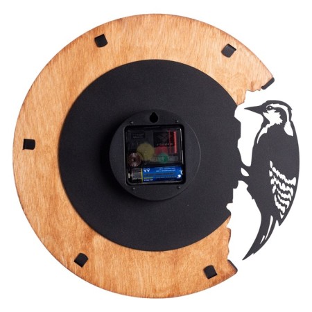 Watching clock, interior "Scandinavian woodpecker", silent, d-30 cm, aa-4