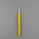 Knitting hook, with silicone handle, d = 3.5 mm, 14 cm, yellow color